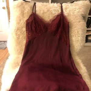 Oysho Burgundy Lace Nightie